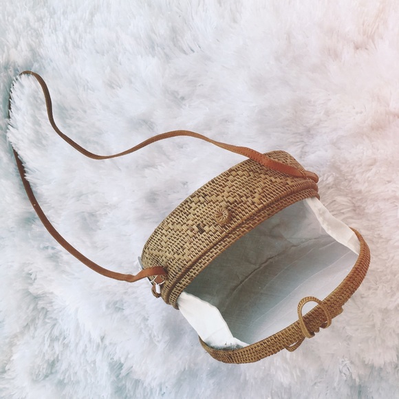 💐LAST 1💐Circular Rattan/Crossbody Round Bag - Picture 4 of 7